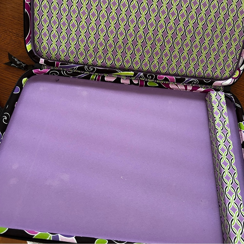 Vera Bradley Purple Punch Computer Laptop Hard Case Brown Pink Floral Strap - Picture 7 of 8